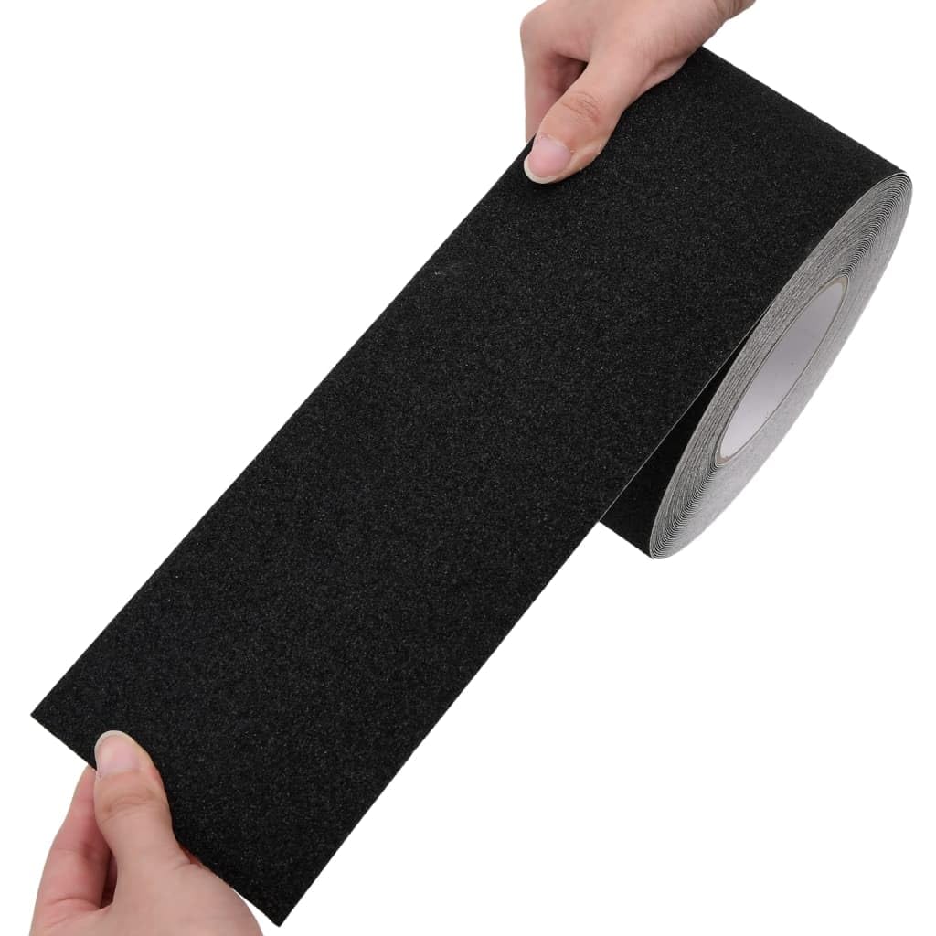 Cinta antideslizante negra 0,1 x 20 m PVC | Para interior y exterior, grano 80, fuerte adherencia, resistente al agua, se puede cortar
