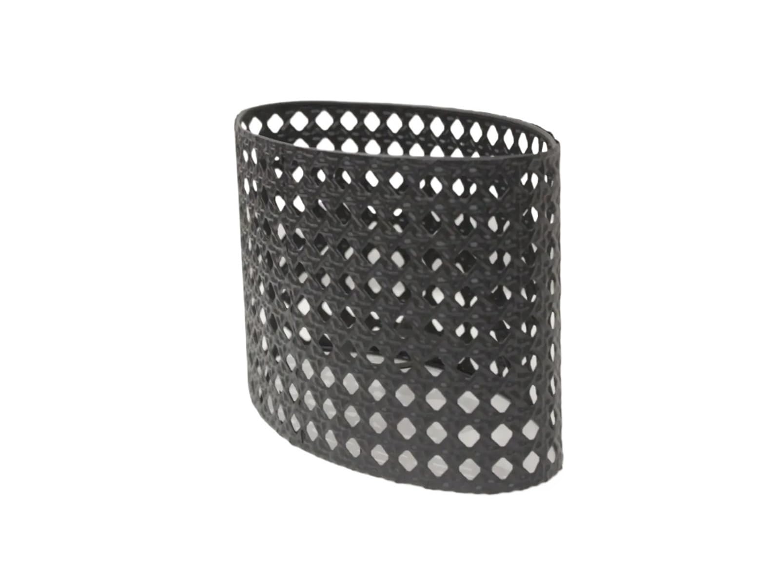 Luxemetals Black Iron Oval Lampshade - Hollow Carving Design For E27/E14 Sockets(Black)