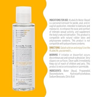 Lube Life Water Based Personal Lubricant, Lube for Men, Women & Couples, Non-Staining, 4 Fl Oz (120 mL)