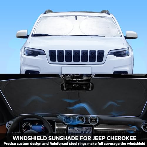 Image of Windshield Sunshade for Jeep Grand Cherokee 2011-2024 2025 2026 Sun Visor