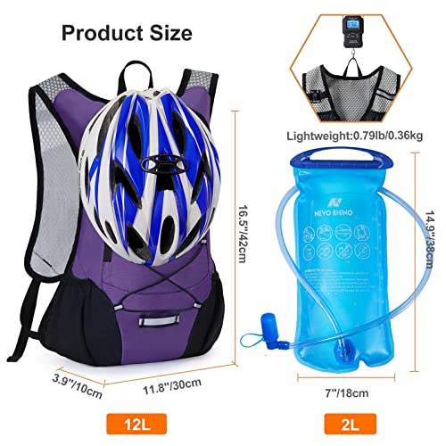 Image of Lightweight Hydration Backpack, Running Backpack with 2L Water Bladder, Hydro Water Daypack for Cycling Hiking Rave for Men Women