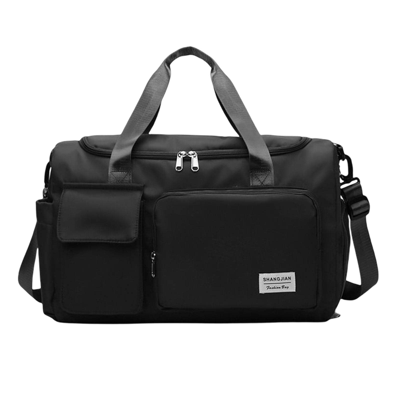 nivaa waterproof sports duffel tote handbag wet pocket shoulder bag for men women black