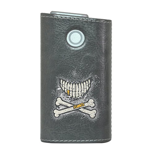 glo グロー グロウ 専用 レザーケース レザーカバー タバコ ケース カバー 合皮 ハードケース カバー 収納 デザイン 革 皮 GRAY グレー スカル かっこいい おしゃれ 011921