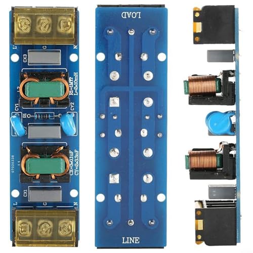 Niceminiwall Filtro de alimentación de 25 A para placa de filtro de paso bajo de dos etapas de alta frecuencia, compatible con supresión de ruido de entrada de alimentación de CA, módulo ABS negro de