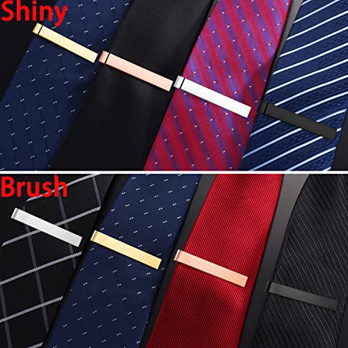 HAWSON 2 inch Tie Clips for Mens-Skinny Tie Bar 8pcs set, Personalized Letter Tie Pin Father of The Bride Gifts Tie Bar Set for Wedding Anniversary Business and Best Gift