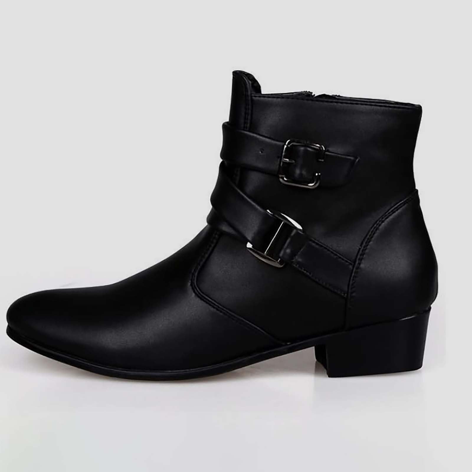 Scarpe estive da uomo con chiusura lampo, scarpe estive, da barca, in tinta unita, con fibbia con cintura, scarpe per il tempo libero, scarpe da trekking senza lacci
