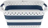 Cesto Dobrável para Roupas Electrolux, Branco com detalhes em azul