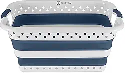 Cesto Dobrável para Roupas Electrolux, Branco com detalhes em azul