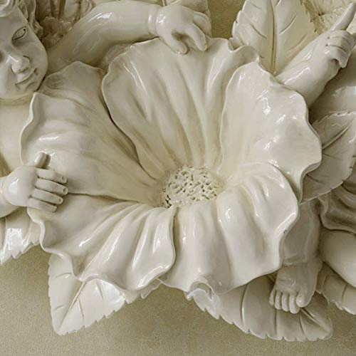 Statue de chérubins décorative murale grand ange avec fleur support mural