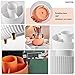 DASITON Large Capacity Makeup Brush Holder,360° Rotating Makeup Organizer,5 Slot Makeup Brushes Cup,for Vanity Decor,Bathroom Countertops,Desk Storage Container,Cosmetic Display cases(Cream)