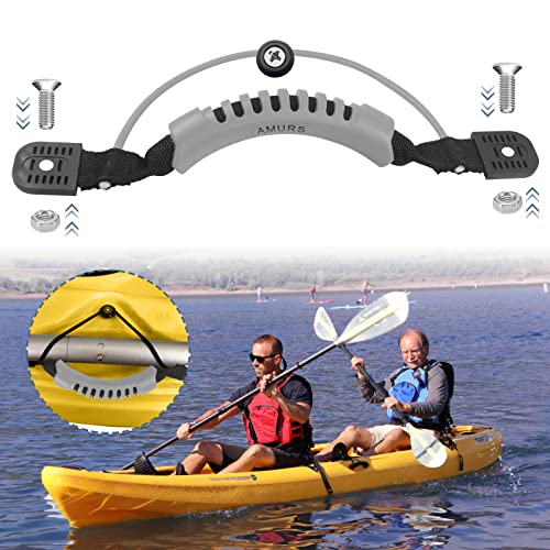 Kayak Carry Handles Kayak Accessory Kayak Scupper Plug Kayak Handles Replacement And T-Handle With 8 Feet Bungee Cord Tri-Grip Rivet Pad Eyes Kit Kayak Parts For Lifetime,Ocean,Emotion Canoe Boat #TOP2