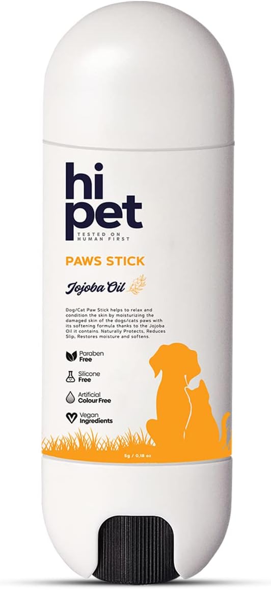 HipetCat & Dog Paw Pad Balm Stick with Jojoba Oil, Paw Pad Protection for Dogs and Cats, Maximizes Paws Resistance with Protective Layer, 0.18 Oz