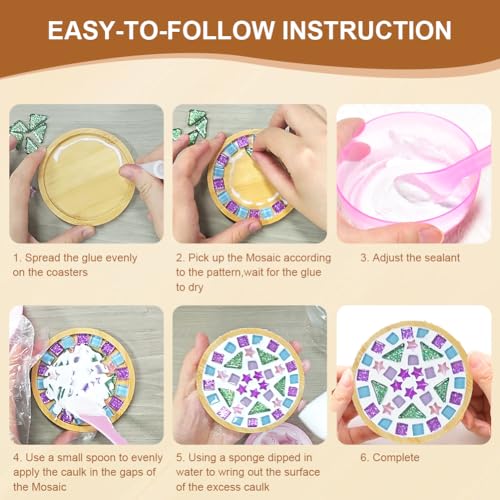 Adboros 10 Sets DIY Glass Mosaic Tiles for Crafts by Adboros - Image 5