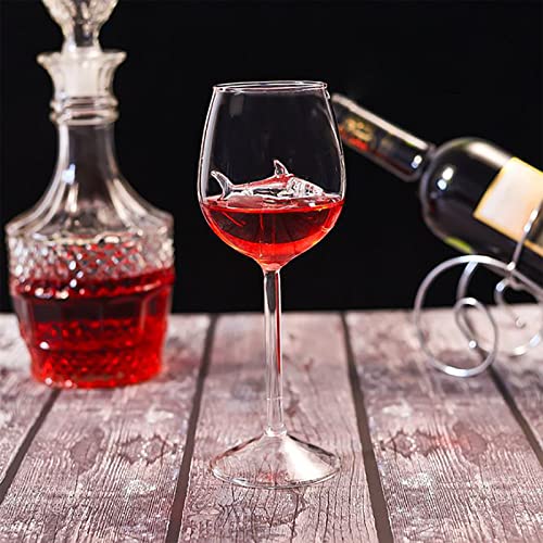 Evomosa Shark Red Wine Glasses 300Ml(Transparent Shark Goblet) #TOP3
