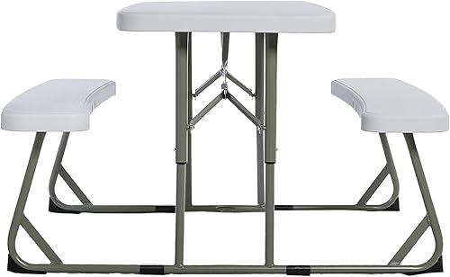 Miniatura 8 de Flash Furniture Mesa de picnic y bancos de plástico plegable fácil para niños, grado comercial, recomendado para hasta 5 años, juego de 1, color