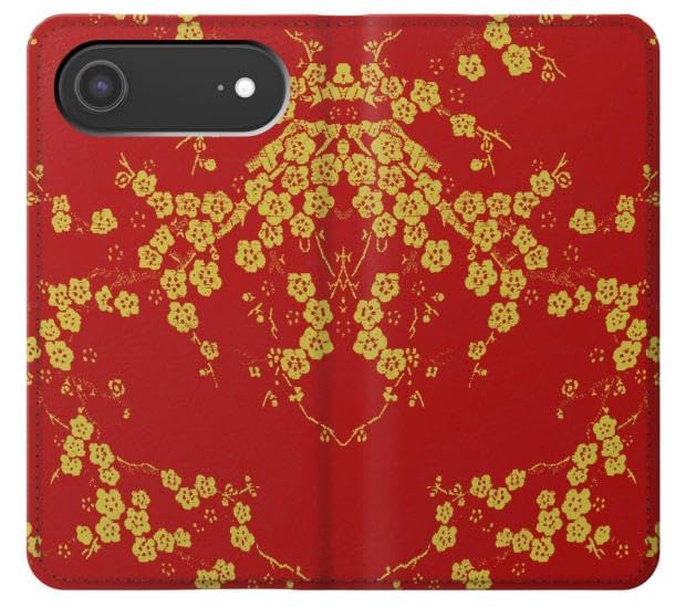 Étui flip iPhone soie fleurs cerisier housse cuir graphique - 3