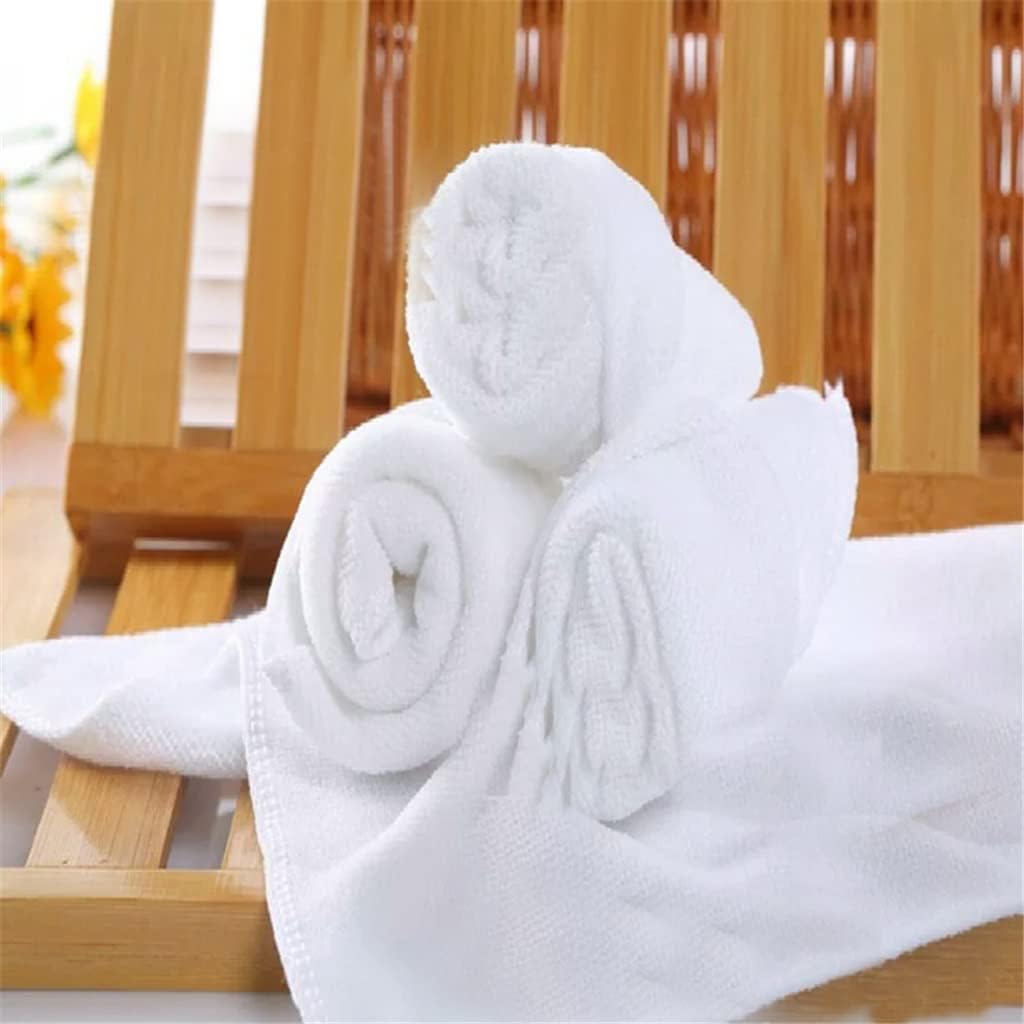 10pc White Soft Microfiber Fabric Face Towel Hotel Bath Wash Cloths Hand Towels Portable Multifunctional