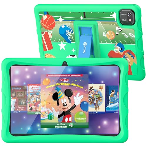 Image of Contixo Kids Tablet K103A - Learning Tablet for Kids with Games and Educational Apps, 10 inch, Android, 64GB, WiFi, Parental Control, Kid-Proof Case with Kickstand - Green