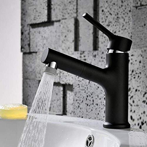 Mitigeur Noir tout en cuivre pour lavabo au design élégant et durable