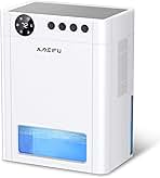 AMEIFU Dehumidifier for Basement, 135 OZ Water Tank, 900 Sq.Ft Coverage, Quiet for Home Bedroom Bathroom RV Closet, Auto Shut Off, Sleep Mode, 7 Colors LED Light, White