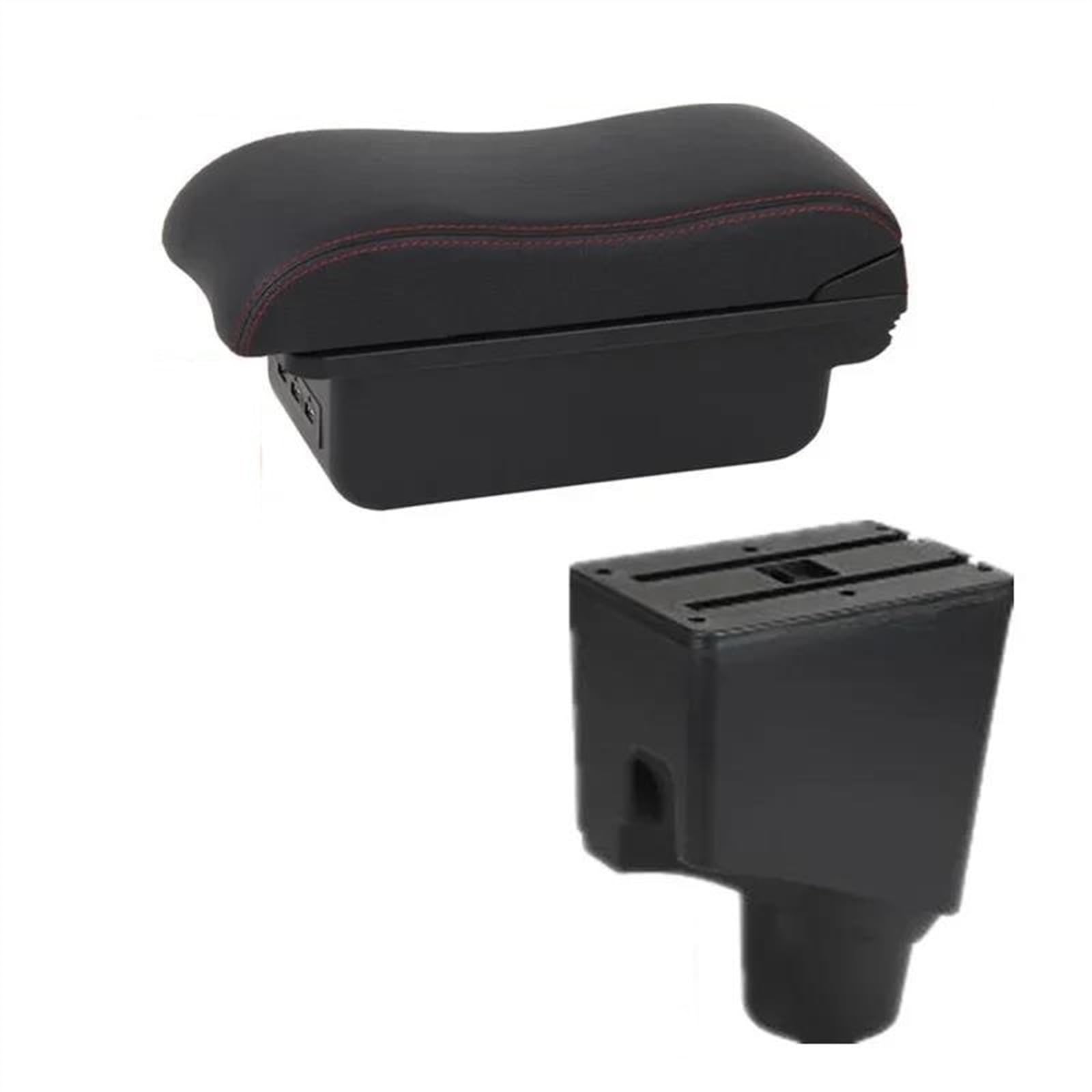 NMJLQW Storage Rack Car Armrest Box 2015-2023 Retrofit Parts Interior Storage Box USB For Yaris Hybrid(B red line 3USB)