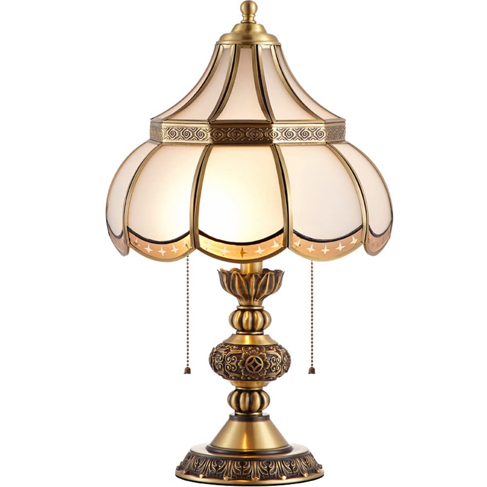 Lampa Stołowa Miedziana Amerykańska Lampa Stołowa Z Kloszem Szklanym Lampa Nocna Do Sypialni Klasyczna Luksusowa Ciepła Lampa Ślubna Do Użytku Domowego Czysta Miedziana L