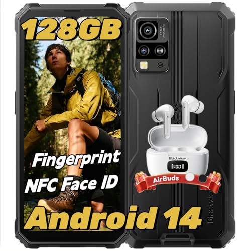 Blackview BV4800 Pro Movil Irrompible Android 14, 12+128GB-TF 2TB, 8 Core Móvil Resistente, 6.56' Vidrio Corning Gorilla, 16MP/Dual 4G SIM/IP69K/GPS/Modo Guante/OTG/Fingerprint/3 Slots/NFC Smartphone