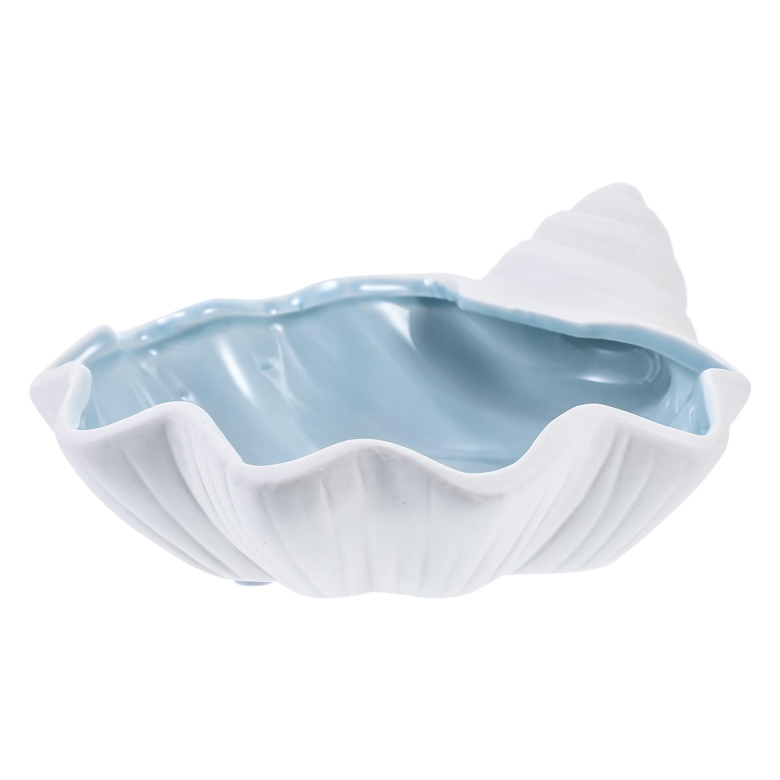 YSGDVMAJN Tofficu Ceramic Conch Jewelry Tray Blue Trinket Dish Organizer Ring Holder Decorative Storage for Desk and Vanity