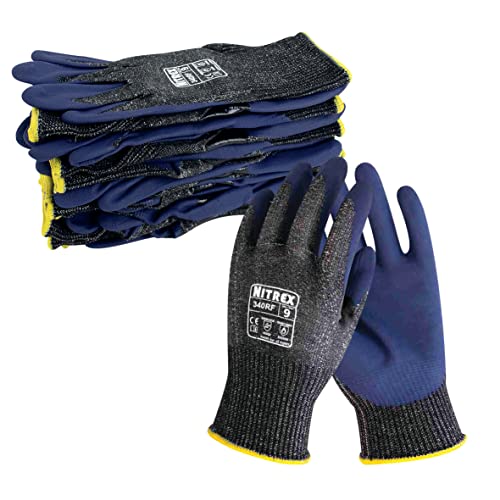 Guantes resistentes al corte y reutilizables con palma de nitrilo de espuma NITREX