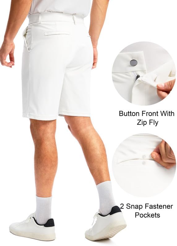 Soothfeel Men's Golf Shorts with 5 Pockets Stretch Lightweight Quick Dry 9 Inch Flat Front Casual Work Dress Shorts for Men - Image 3