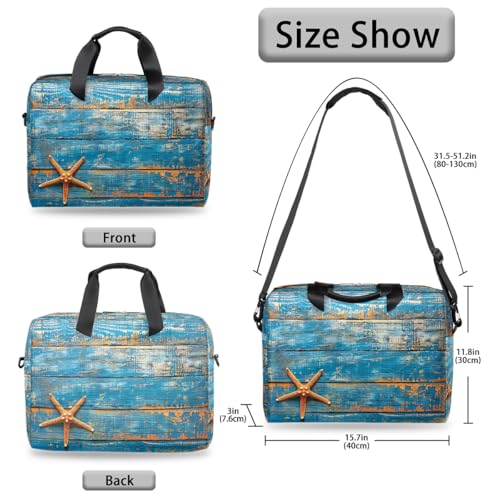 Maletín para laptop 15.6" con diseño estrella de madera miniatura 6