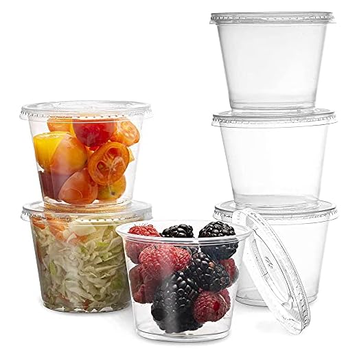 MOUMOUTEN Tazas de salsa de 50 piezas, tazas redondas de plástico transparente para salsa picante con tapa Recipientes de comida para ollas de delicatessen, para llevar restaurantes condimentos(2oz)