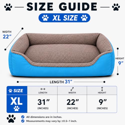 Image of SITSNOOZE Premium Orthopedic Dog Bed XL for Large Dogs 20 to 30 kg Washable Reversible Cushion Sofa for Boxer, Rottweiler and Doberman Breeds (Sky Blue, XL)