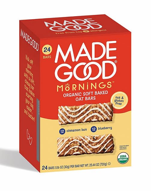 Mornings Organic Soft Baked Oat Bars, Variety Pack, 24 ct.