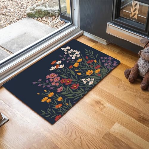 Tapis paysage pastoral entrée intérieur antidérapant fleurs