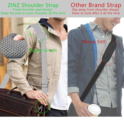 Image of ZINZ 79 inch Shoulder Strap, Extra-thick Fixed Cushion Pad and Dual Clasps Universal Replacement Strap with Metal Swivel Hooks for Laptop Bags, Luggage Bags, Camera, Crossbody(Butterfly)