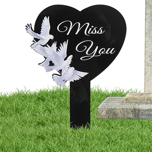 Decorazioni Gravi, Segnali Gravi, Cemetery Garden 2D Stake Acrilic, Cuore E Attraversamento Della Simpatia Commemorativa I Pennarelli Tomba Per Il Giardino Di Cantiere All'aperto
