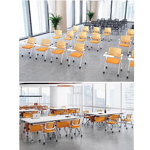 Ergonomic Chair with Attached Tablet Arm Office Chair Writting Board,Reception Chair Stackable Confe