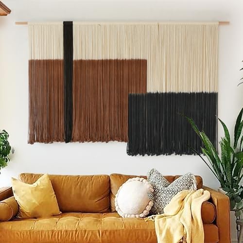 Macrame Wall Hanging Large Dip Dye Tapestry Fiber Wall Art Boho Bedroom Décor 57''W*35''L by Flber - Image 2