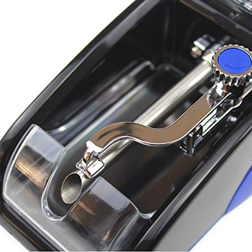 Portable Household Electric Cigarette Rolling Machine,Mini Automatic Injector Tobacco Roller Maker with Transparent Tobacco Hopper. (Blue one)