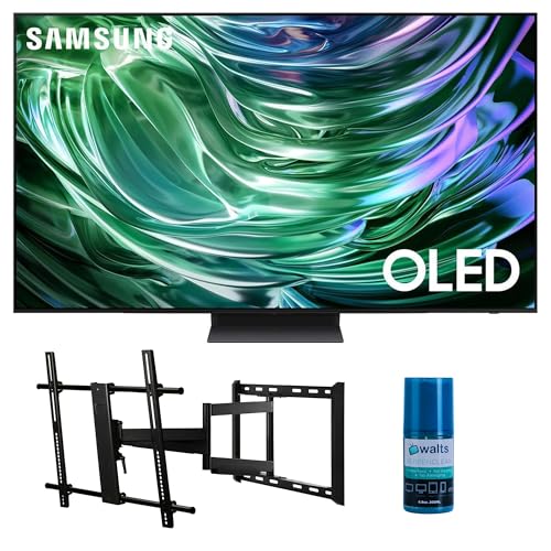 Samsung QN77S90DAFXZA 77 Inch 4K OLED Smart TV with Dolby Atmos with a Walts TV Large/Extra Large Full Motion Mount for 43-90 Inch Compatible TV's and Walts HDTV Screen Cleaner Kit (2024)