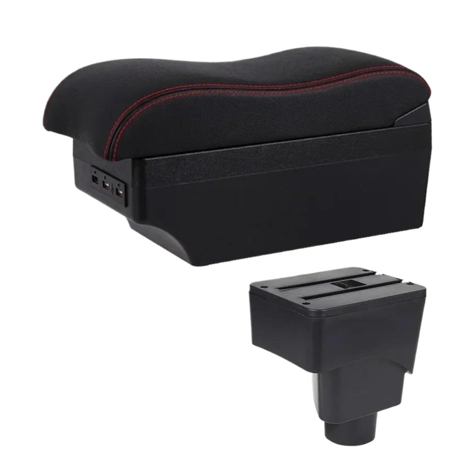 Car Armrest Storage Box For Ford For Ecosport 2013 2014 2015 2016 2017 Car Arm Rest Box(E2 Red Line)