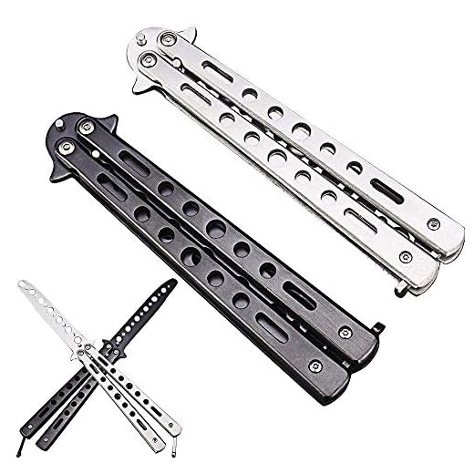 Fecedy 2pcs Butterfly Knife Trainning Practice Comb Unsharpened Blade for Practicing flipping tricks