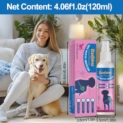 Dog Potty Training Spray,Go Here Potty Training Indoor & Outdoor,Dog Pee Attractant Spray,Training & Behavior Aids For Dogs Cats to Pee in One Spot,Prevent Your Pet from Soiling The Carpet,120ML - Thumbnail 7