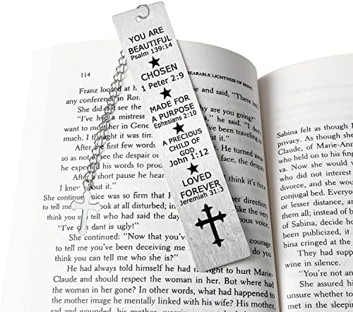 Inspirational Christian Bookmark Gifts for Women Men Book Lovers Gifts Baptism Religious Church Gifts for Friend Bible Verse Bookmark for Girl Birthday Christmas Graduation Gifts (Beautiful)