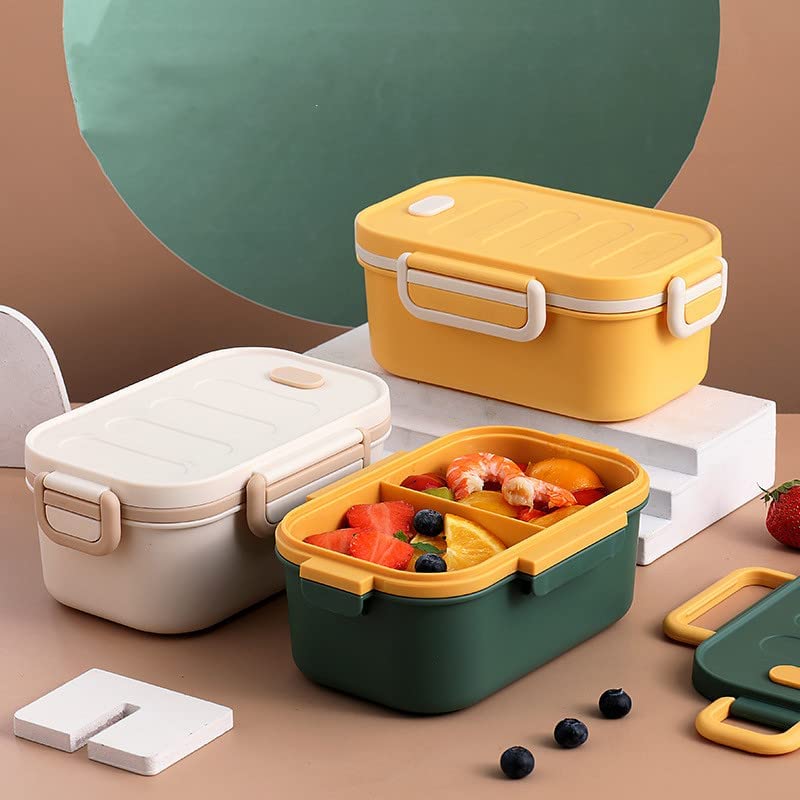 Image of Lunch Box Thermal Insulation Double Layer Lunch Boxes Reusable Freezer Safe 2 Layer Portion Snack Containers for Adults and Kids (Pack of 1) (Multi Color) (Tora Tora Lunch Box)