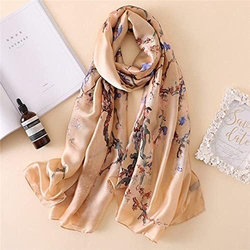 Image of Floral Printed Silk stole | silk Scarf for Women | stylish silk stole for women | Soft Lightweight Stole, Shawl & Neck Wrap | Scarf for Wedding, Party, Travel & Casual Wear