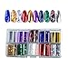 Produktbild LINVINC Nagel Folie Transfer Aufkleber - Nagel Kunst Aufkleber Tipps Wraps Folie Transfer Kleber Glitzer DIY Dekoration, A-Stern, A-1 Schachtel mit 10 Rollen