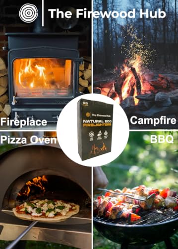 96 Eco Friendly Natural Wood Firelighters - Sustainable Wood-Fibre Fire starters, Perfect for Log Burners, Pizza Ovens, and BBQs. The Perfect Fire Lighter For Any Occasion (96) - Image 2