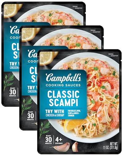 Campbell's Cooking Sauces, Classic Shrimp Scampi Sauce, 11 Oz Pouch (Pack of 3)